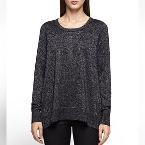 NWOT Women’s Reiss Reagan Tie-Back Sparkling Metallic Sweater Blue Sz S.